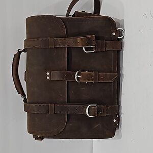 Full grain leather messenger bag/backpack/briefcase NWT
